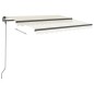 vidaXL Tenda da Sole Retrattile Manuale con Pali 3,5x2,5 m Crema