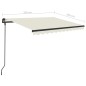 vidaXL Tenda da Sole Retrattile Manuale con Pali 3,5x2,5 m Crema