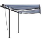 vidaXL Tenda Automatica Sensore Vento e LED 3,5x2,5 cm Blu e Bianca vidaXL Tenda Automatica Sensore Vento e LED 3,5x2,5 cm Blu e Bianca