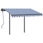 vidaXL Tenda Automatica Sensore Vento e LED 3,5x2,5 cm Blu e Bianca vidaXL Tenda Automatica Sensore Vento e LED 3,5x2,5 cm Blu e Bianca