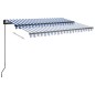 vidaXL Tenda Automatica Sensore Vento e LED 3,5x2,5 cm Blu e Bianca vidaXL Tenda Automatica Sensore Vento e LED 3,5x2,5 cm Blu e Bianca