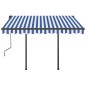 vidaXL Tenda Automatica Sensore Vento e LED 3,5x2,5 cm Blu e Bianca vidaXL Tenda Automatica Sensore Vento e LED 3,5x2,5 cm Blu e Bianca