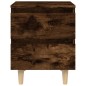 vidaXL Comodini con Gambe in Legno Massello 2pz Rovere Fumo 40x30x50cm vidaXL Comodini con Gambe in Legno Massello 2pz Rovere Fumo 40x30x50cm
