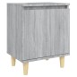 vidaXL Comodini Gambe in Legno Massello 2 pz Grigio Sonoma 40x30x50 cm vidaXL Comodini Gambe in Legno Massello 2 pz Grigio Sonoma 40x30x50 cm