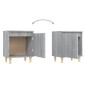 vidaXL Comodini Gambe in Legno Massello 2 pz Grigio Sonoma 40x30x50 cm vidaXL Comodini Gambe in Legno Massello 2 pz Grigio Sonoma 40x30x50 cm