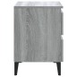 vidaXL Comodini con Gambe in Metallo 2 pz Grigio Sonoma 40x35x50 cm vidaXL Comodini con Gambe in Metallo 2 pz Grigio Sonoma 40x35x50 cm