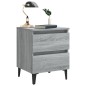 vidaXL Comodini con Gambe in Metallo 2 pz Grigio Sonoma 40x35x50 cm vidaXL Comodini con Gambe in Metallo 2 pz Grigio Sonoma 40x35x50 cm