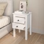 vidaXL Comodino Bianca 40x35x61,5 cm in Legno Massello di Pino