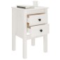 vidaXL Comodino Bianca 40x35x61,5 cm in Legno Massello di Pino
