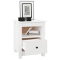 vidaXL Comodino Bianco 40x35x49 cm in Legno Massello di Pino vidaXL Comodino Bianco 40x35x49 cm in Legno Massello di Pino
