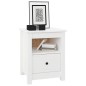 vidaXL Comodino Bianco 40x35x49 cm in Legno Massello di Pino vidaXL Comodino Bianco 40x35x49 cm in Legno Massello di Pino