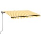 vidaXL Tenda Automatica Sensore Vento e LED 350x250 cm Gialla Bianca vidaXL Tenda Automatica Sensore Vento e LED 350x250 cm Gialla Bianca