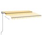 vidaXL Tenda Automatica Sensore Vento e LED 350x250 cm Gialla Bianca vidaXL Tenda Automatica Sensore Vento e LED 350x250 cm Gialla Bianca