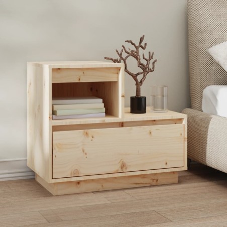 vidaXL Comodino 60x34x51 cm in Legno Massello di Pino