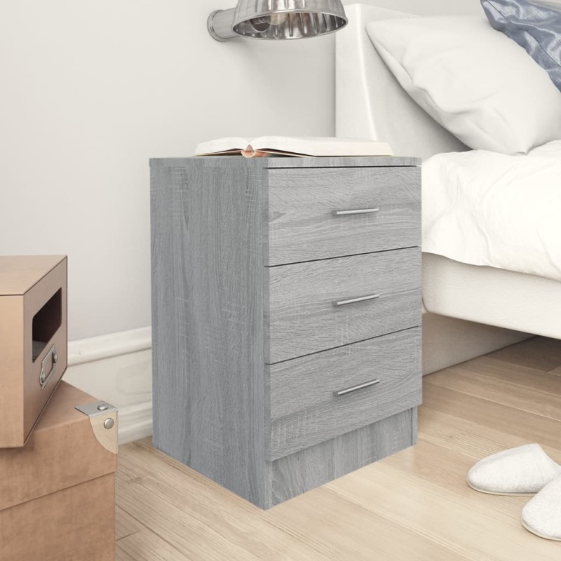 vidaXL Comodino Grigio Sonoma 38x35x56 cm in Legno Multistrato vidaXL Comodino Grigio Sonoma 38x35x56 cm in Legno Multistrato