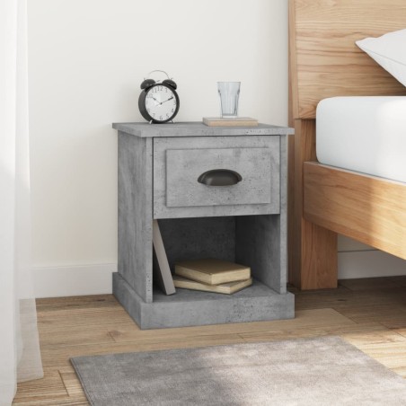 vidaXL Comodino Grigio Cemento 39x39x47,5 cm in Legno Multistrato