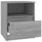 vidaXL Comodino Grigio Sonoma 40x40x50 cm in Legno Multistrato