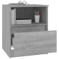 vidaXL Comodino Grigio Sonoma 40x40x50 cm in Legno Multistrato