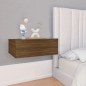 vidaXL Comodino Pensile Rovere Marrone 40x30x15cm in Legno Multistrato