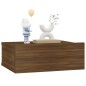 vidaXL Comodino Pensile Rovere Marrone 40x30x15cm in Legno Multistrato