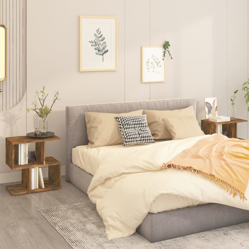 vidaXL Comodini Rovere Fumo 2pz 50x30x51,5 cm in Legno Multistrato vidaXL Comodini Rovere Fumo 2pz 50x30x51,5 cm in Legno Multistrato