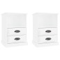 vidaXL Comodini 2 pz Bianco Lucido 43x36x60 cm vidaXL Comodini 2 pz Bianco Lucido 43x36x60 cm