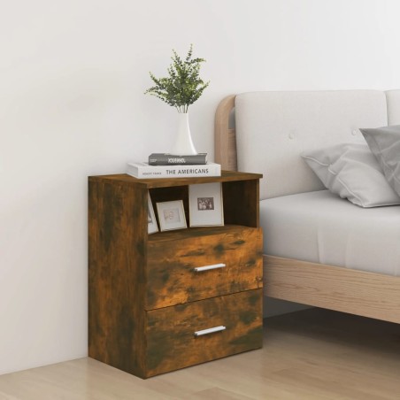 vidaXL Comodino Rovere Fumo 50x32x60 cm