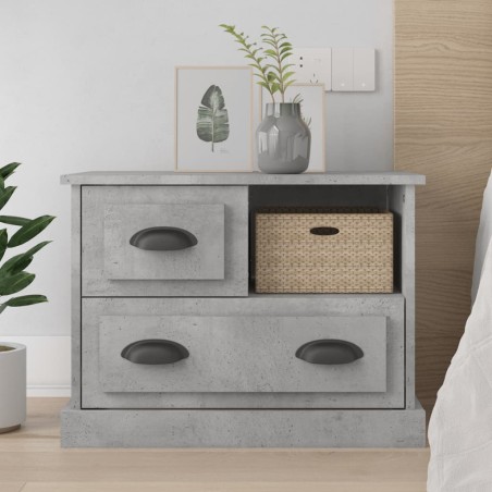 vidaXL Comodino Grigio Cemento 60x39x45 cm