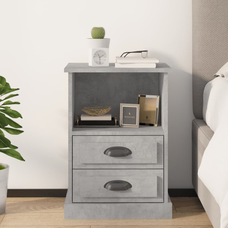 vidaXL Comodino Grigio Cemento 43x36x60 cm vidaXL Comodino Grigio Cemento 43x36x60 cm