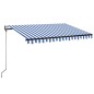 Tenda da Sole Automatica LED Sensore Vento 350x250cm Blu Bianca Tenda da Sole Automatica LED Sensore Vento 350x250cm Blu Bianca