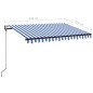 Tenda da Sole Automatica LED Sensore Vento 350x250cm Blu Bianca Tenda da Sole Automatica LED Sensore Vento 350x250cm Blu Bianca