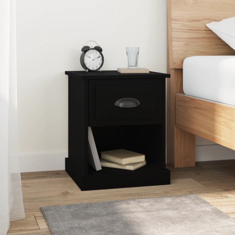 vidaXL Comodino Nero 39x39x47,5 cm in Legno Multistrato vidaXL Comodino Nero 39x39x47,5 cm in Legno Multistrato