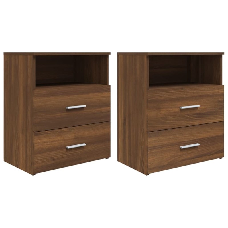 vidaXL Comodini 2 pz Rovere Marrone 50x32x60 cm