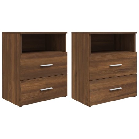 vidaXL Comodini 2 pz Rovere Marrone 50x32x60 cm