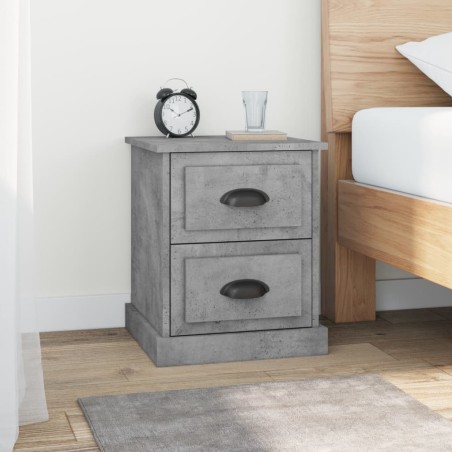 vidaXL Comodini 2 pz Grigio Cemento 39x39x47,5 cm in Legno Multistrato
