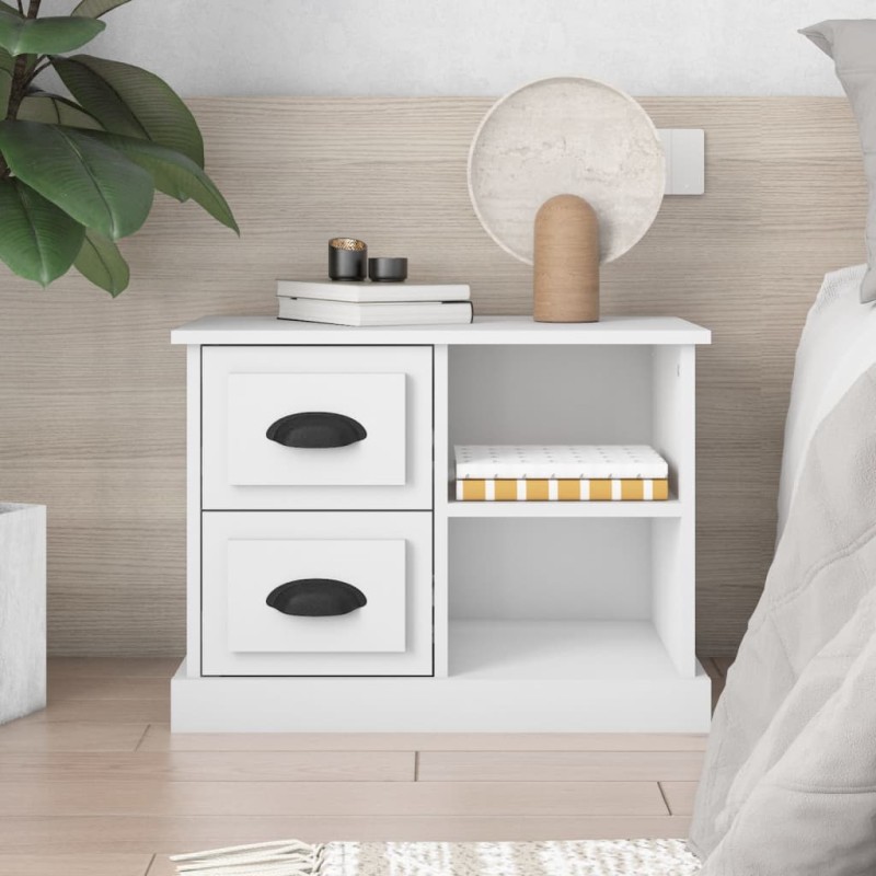 vidaXL Comodino Bianco 60x35,5x45 cm