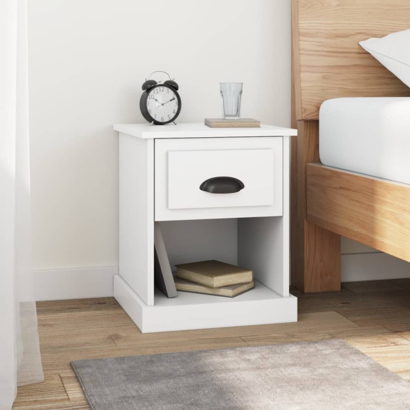 vidaXL Comodino Bianco 39x39x47,5 cm in Legno Multistrato vidaXL Comodino Bianco 39x39x47,5 cm in Legno Multistrato