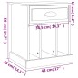 vidaXL Comodino Rovere Sonoma 43x36x50 cm