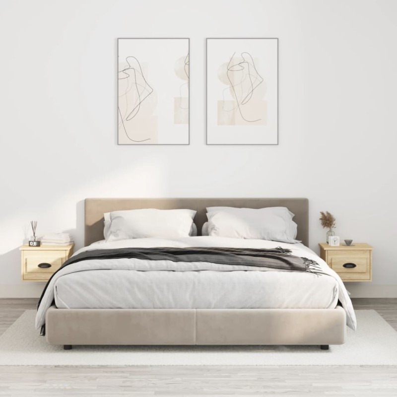 vidaXL Comodini a Parete 2 pz Rovere Sonoma 41,5x36x28 cm vidaXL Comodini a Parete 2 pz Rovere Sonoma 41,5x36x28 cm