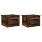 vidaXL Comodini a Parete 2 pz Rovere Fumo 41,5x36x28 cm vidaXL Comodini a Parete 2 pz Rovere Fumo 41,5x36x28 cm