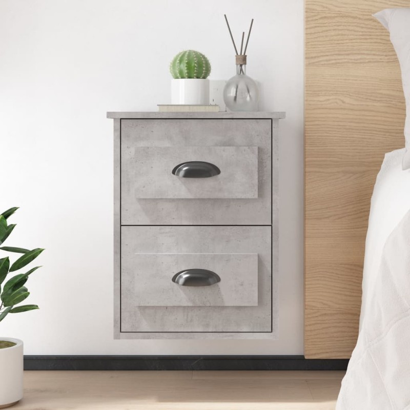 vidaXL Comodino a Parete Grigio Cemento 41,5x36x53 cm vidaXL Comodino a Parete Grigio Cemento 41,5x36x53 cm