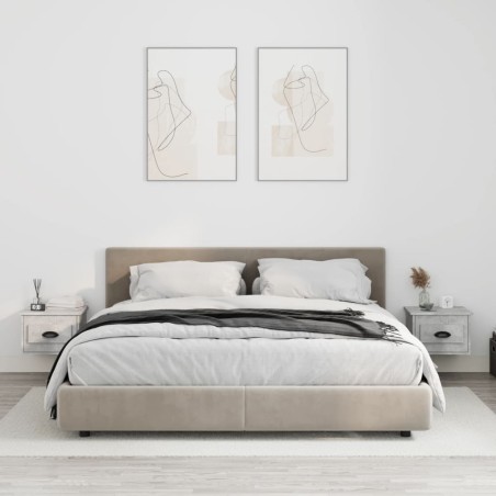 vidaXL Comodini a Parete 2 pz Grigio Cemento 41,5x36x28 cm
