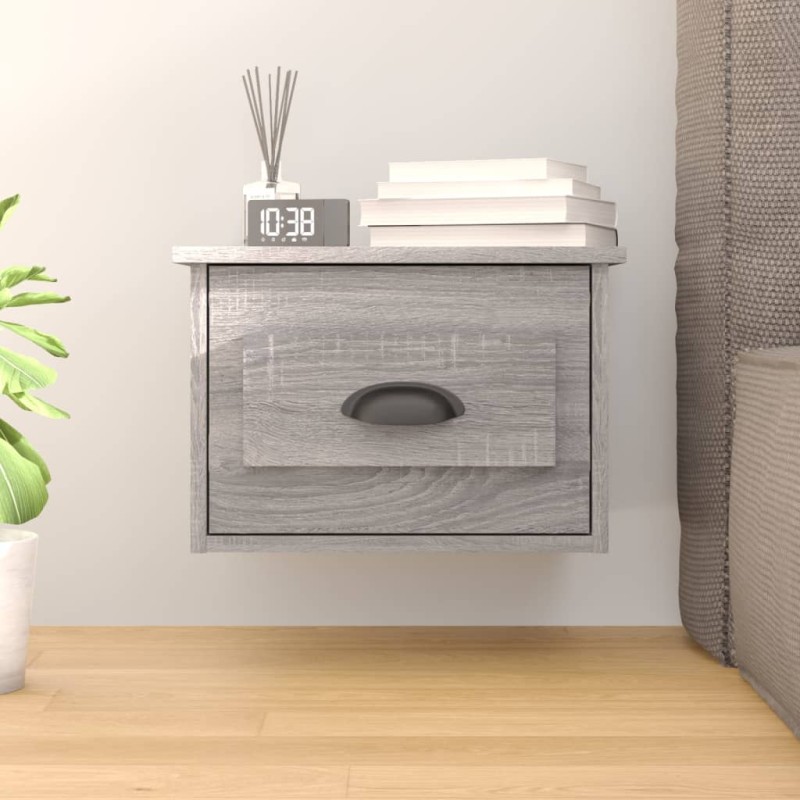 vidaXL Comodino a Parete Grigio Sonoma 41,5x36x28 cm vidaXL Comodino a Parete Grigio Sonoma 41,5x36x28 cm