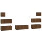Set Mobili Porta TV 7 pz Rovere Marrone in Legno Multistrato Set Mobili Porta TV 7 pz Rovere Marrone in Legno Multistrato