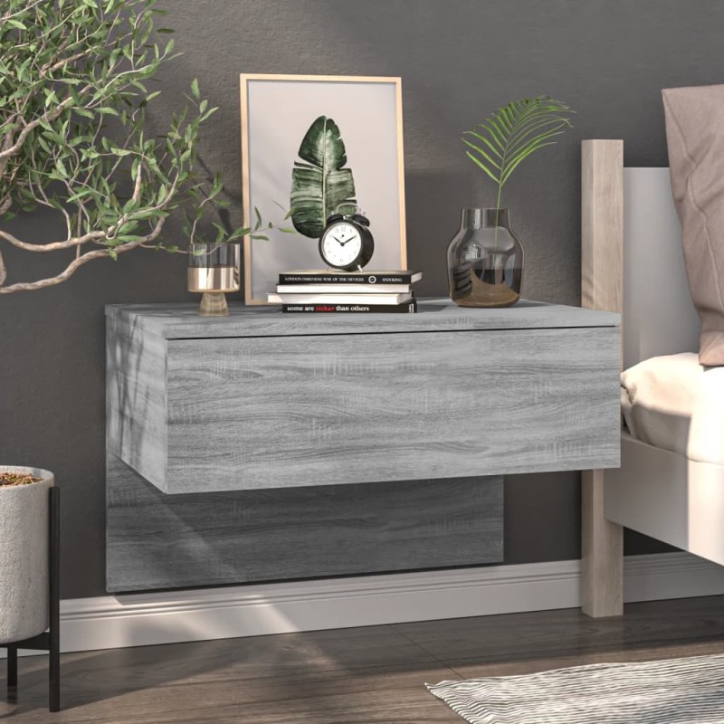 vidaXL Comodino a Muro Grigio Sonoma vidaXL Comodino a Muro Grigio Sonoma