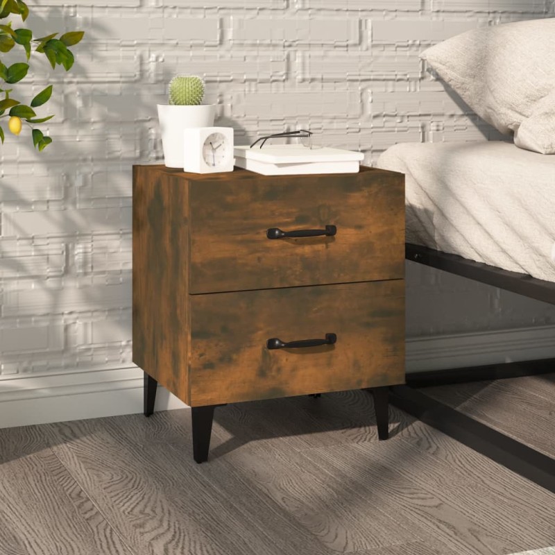 vidaXL Comodino Rovere Fumo 40x35x47,5 cm