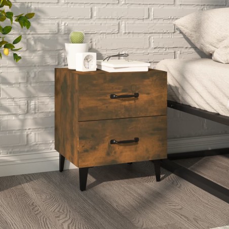 vidaXL Comodino Rovere Fumo 40x35x47,5 cm