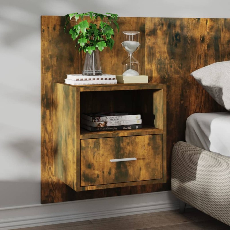 vidaXL Comodino a Muro Rovere Fumo vidaXL Comodino a Muro Rovere Fumo