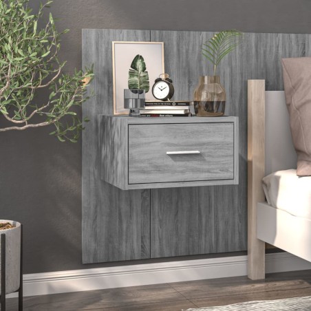 vidaXL Comodino a Muro Grigio Sonoma
