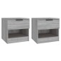 vidaXL Comodini 2pz Grigio Sonoma in Legno Multistrato